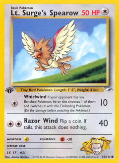 Pokemon Gym Heroes Lt. Surge's Spearow - 83