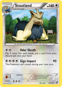 Pokemon Black & White Stoutland - 83