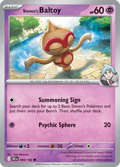 Pokemon Destined Rivals Steven's Baltoy - 83