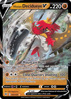 Pokemon Astral Radiance Hisuian Decidueye V - 83