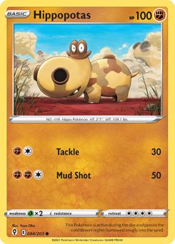 Pokemon Evolving Skies Hippopotas - 84