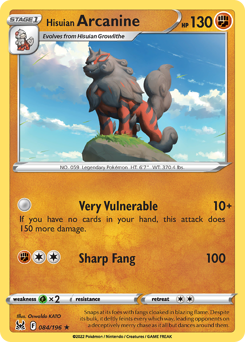 Pokemon Lost Origin Hisuian Arcanine - 84