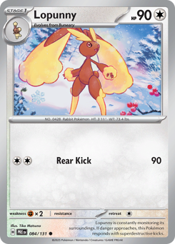 Pokemon Prismatic Evolutions Lopunny - 84
