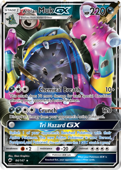 Pokemon Burning Shadows Alolan Muk-GX - 84