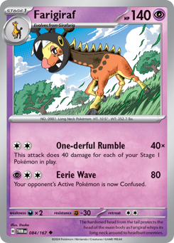 Pokemon Twilight Masquerade Farigiraf - 84