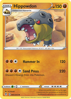 Pokemon Evolving Skies Hippowdon - 85