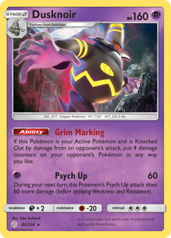 Pokemon Cosmic Eclipse Dusknoir - 85