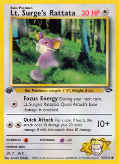 Pokemon Gym Challenge Lt. Surge's Rattata - 85