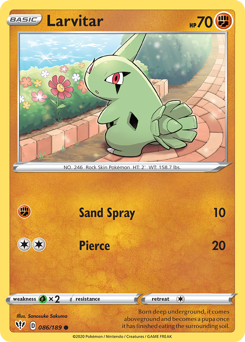 Pokemon Darkness Ablaze Larvitar - 86