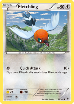 Pokemon Flashfire Fletchling - 86
