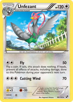 Pokemon Black & White Unfezant - 86