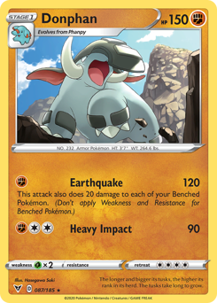 Pokemon Vivid Voltage Donphan - 87