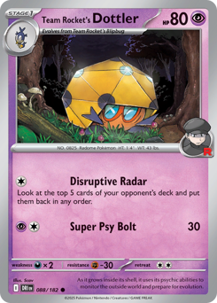Pokemon Destined Rivals Team Rocket's Dottler - 88