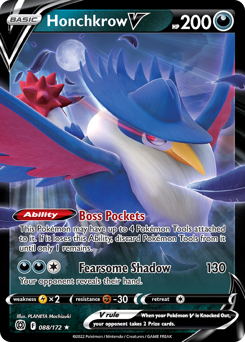 Pokemon Brilliant Stars Honchkrow V - 88