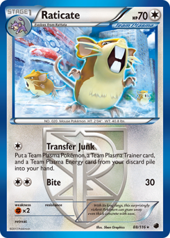 Pokemon Plasma Freeze Raticate - 88