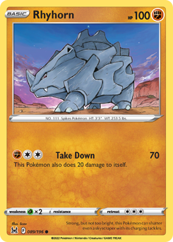 Pokemon Lost Origin Rhyhorn - 89