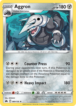 Pokemon Crown Zenith Aggron - 89