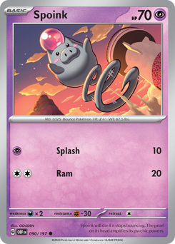 Pokemon Obsidian Flames Spoink - 90