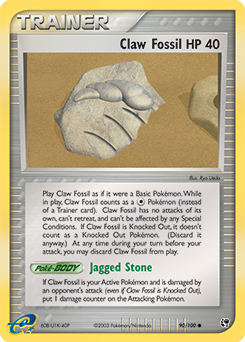 Pokemon Sandstorm Claw Fossil - 90