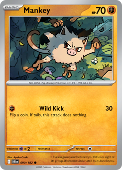 Pokemon Destined Rivals Mankey - 90