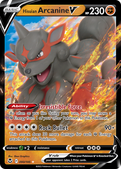 Pokemon Silver Tempest Hisuian Arcanine V - 90