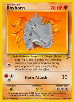 Pokemon Base Set 2 Rhyhorn - 90