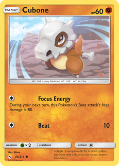 Pokemon Unbroken Bonds Cubone - 90