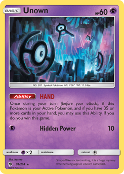 Pokemon Lost Thunder Unown - 91