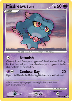 Pokemon Diamond & Pearl Misdreavus - 91