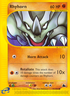Pokemon Skyridge Rhyhorn - 91