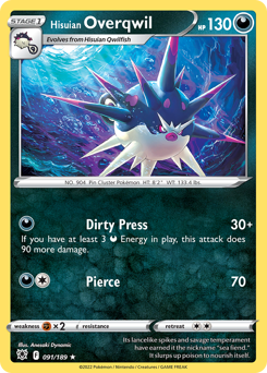 Pokemon Astral Radiance Hisuian Overqwil - 91