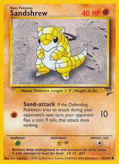 Pokemon Base Set 2 Sandshrew - 91