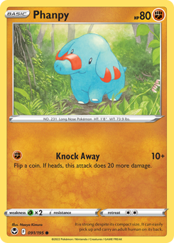 Pokemon Silver Tempest Phanpy - 91