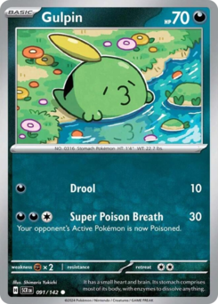 Pokemon Stellar Crown Gulpin - 91