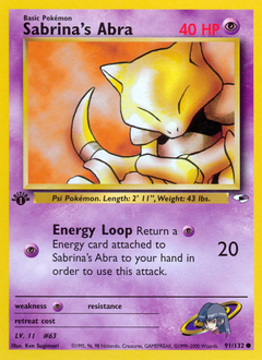 Pokemon Gym Heroes Sabrina's Abra - 91