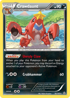 Pokemon Primal Clash Crawdaunt - 92