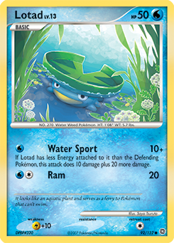 Pokemon Secret Wonders Lotad - 92