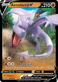 Pokemon Lost Origin Aerodactyl V - 92