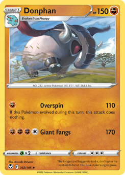 Pokemon Silver Tempest Donphan - 92