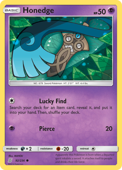 Pokemon Unified Minds Honedge - 92