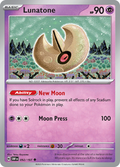 Pokemon Obsidian Flames Lunatone - 92
