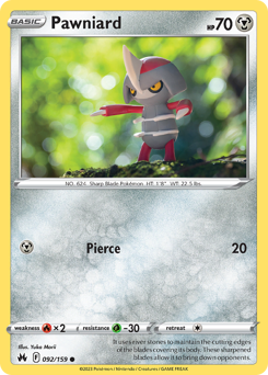 Pokemon Crown Zenith Pawniard - 92