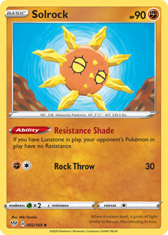 Pokemon Darkness Ablaze Solrock - 92