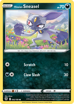 Pokemon Astral Radiance Hisuian Sneasel - 92