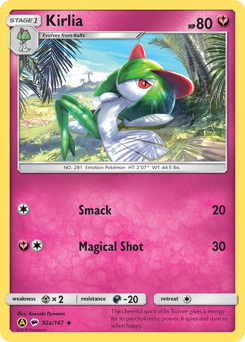 Pokemon Burning Shadows Kirlia - 92a