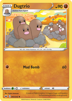 Pokemon Sword & Shield Dugtrio - 93