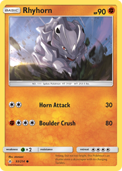 Pokemon Unbroken Bonds Rhyhorn - 93