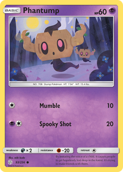 Pokemon Cosmic Eclipse Phantump - 93