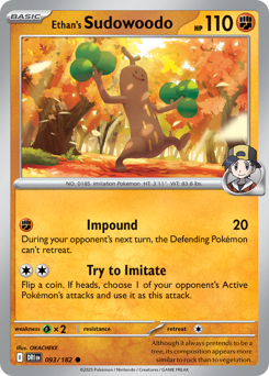 Pokemon Destined Rivals Ethan's Sudowoodo - 93