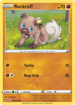 Pokemon Vivid Voltage Rockruff - 94